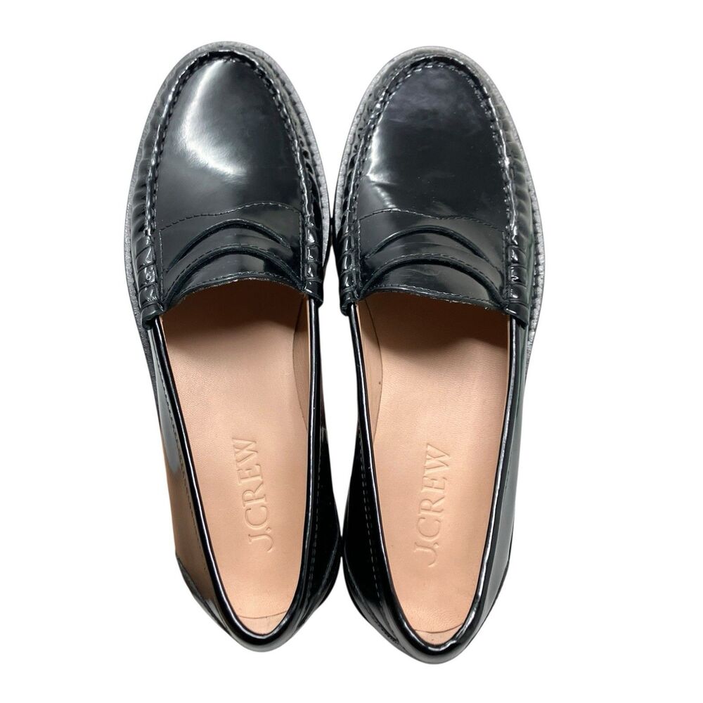 J.Crew Winona Penny Loafers Italian Spazzolato Leather New Slip On Womens 7